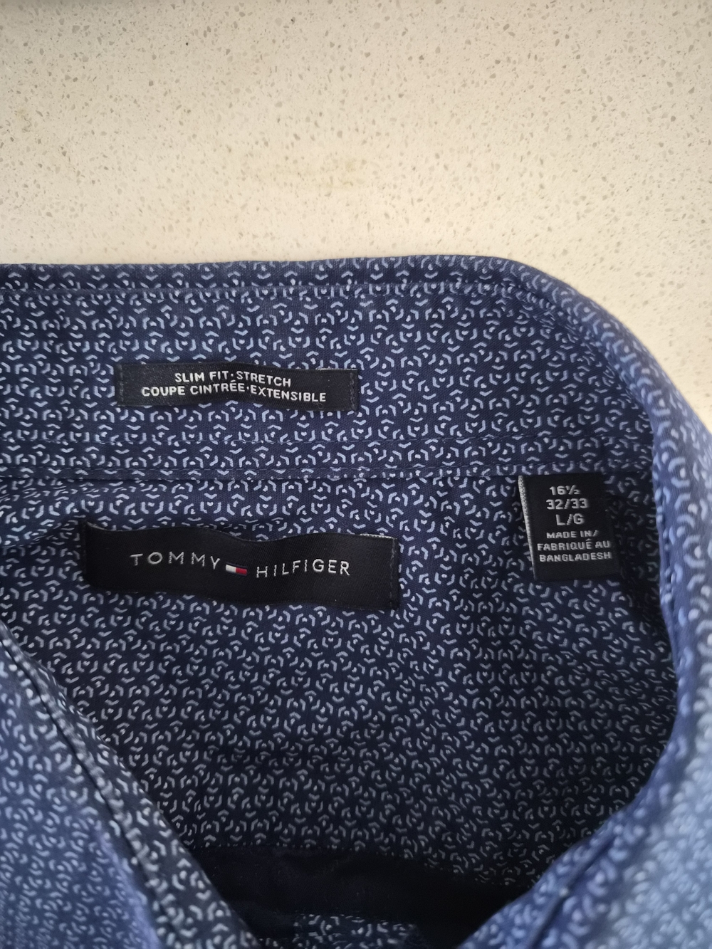 Tommy Hilfiger Men's Navy Micro-Print Button-Down Shirt